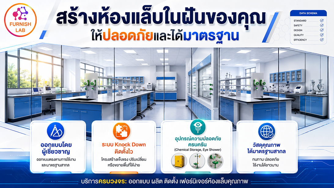 สินค้า มาตรฐานห้องปฏิบัติการ รับผลิตตามความต้องการเฟอร์นิเจอร์ห้องแล็บ มาตรฐานISO ออกแบบครบวงจร จำหน่าย
